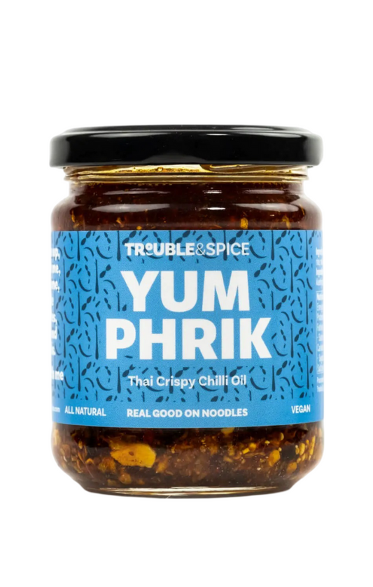 TROUBLE & SPICE Yum Phrik Thai Crispy CHILLI OIL (1st Place Best Chilli Oil European Hot Sauce Awards)